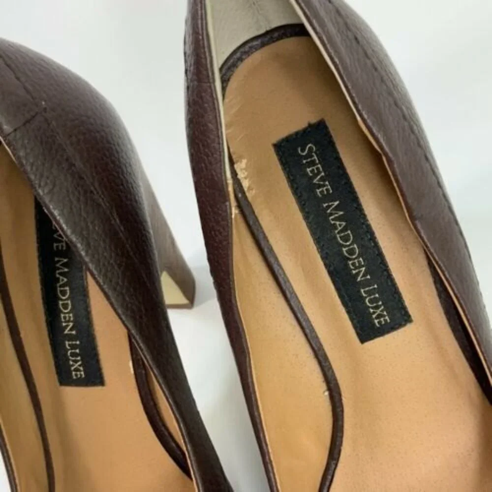 Steve Madden Luxe Vision Leather Peep-toe Platform Pumps 7.5